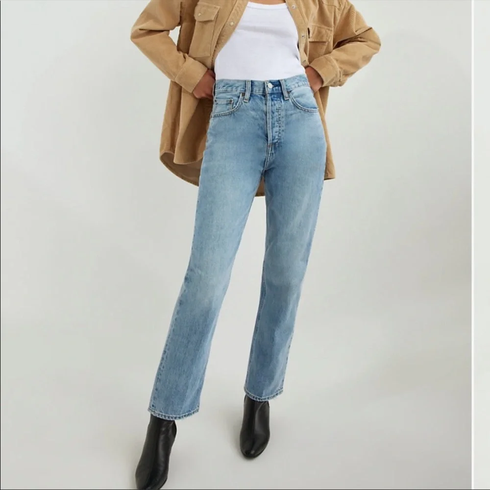 Aritzia Denim Forum The Nina Stovepipe in Tequila Lightly Distressed Long Jeans - Picture 12 of 14